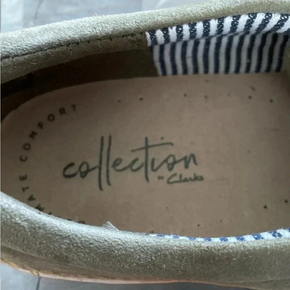 Clarks Womens NuBuck Leather Lace-Up Sneakers -Marie Mist NWOT Sz 8.5 - Picture 4 of 4